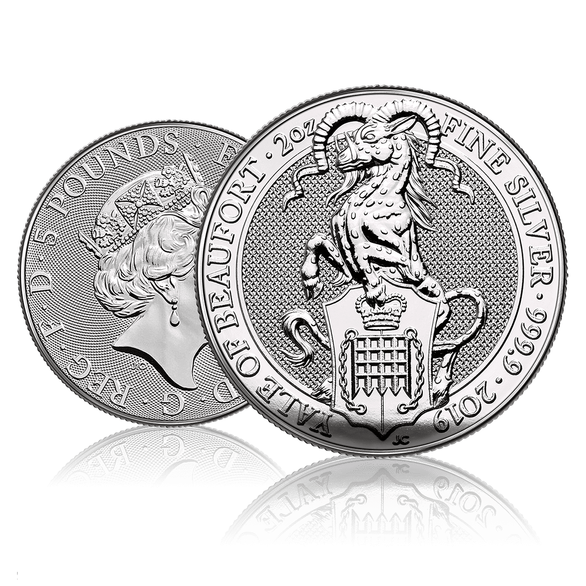 Lingot-monnaie En Argent Fin 9999 - 2 Onces, Yale Of Beaufort, Année 2019, Pureté 0.999 - Collection Ou Investissement