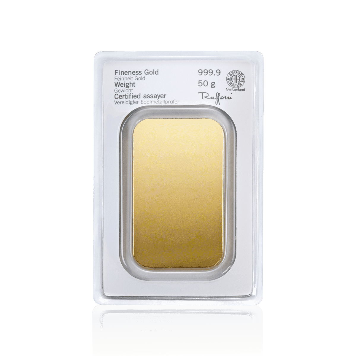 50g Heraeus Investment Gold Bar (999.9) | Gold Bank - London