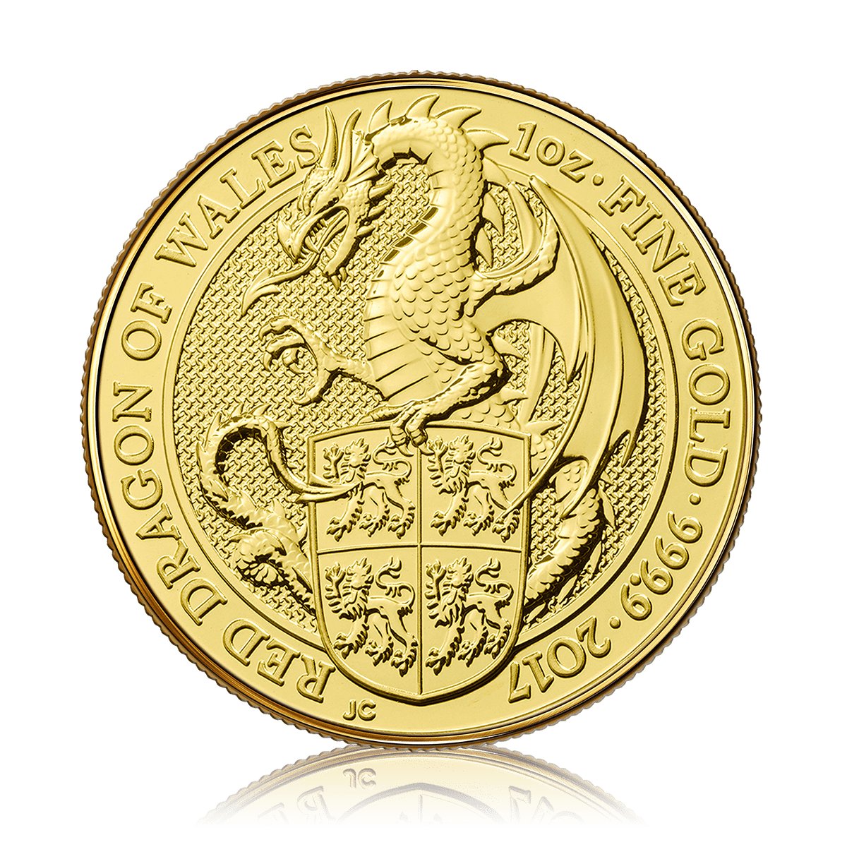 1oz Gold Queens Beast Red Dragon Of Wales (2017)