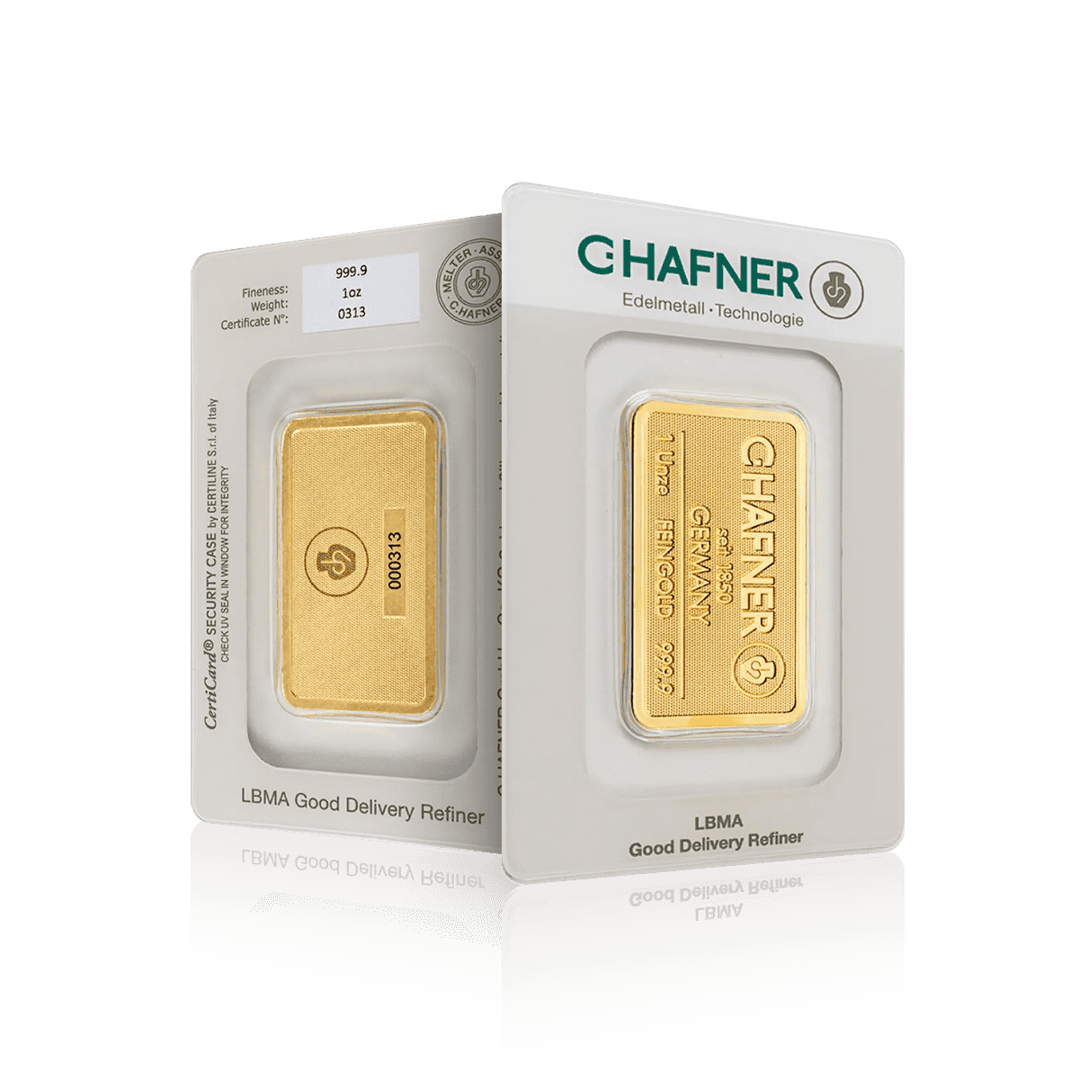 1oz C. Hafner Investment Fine Gold Bar (999.9)