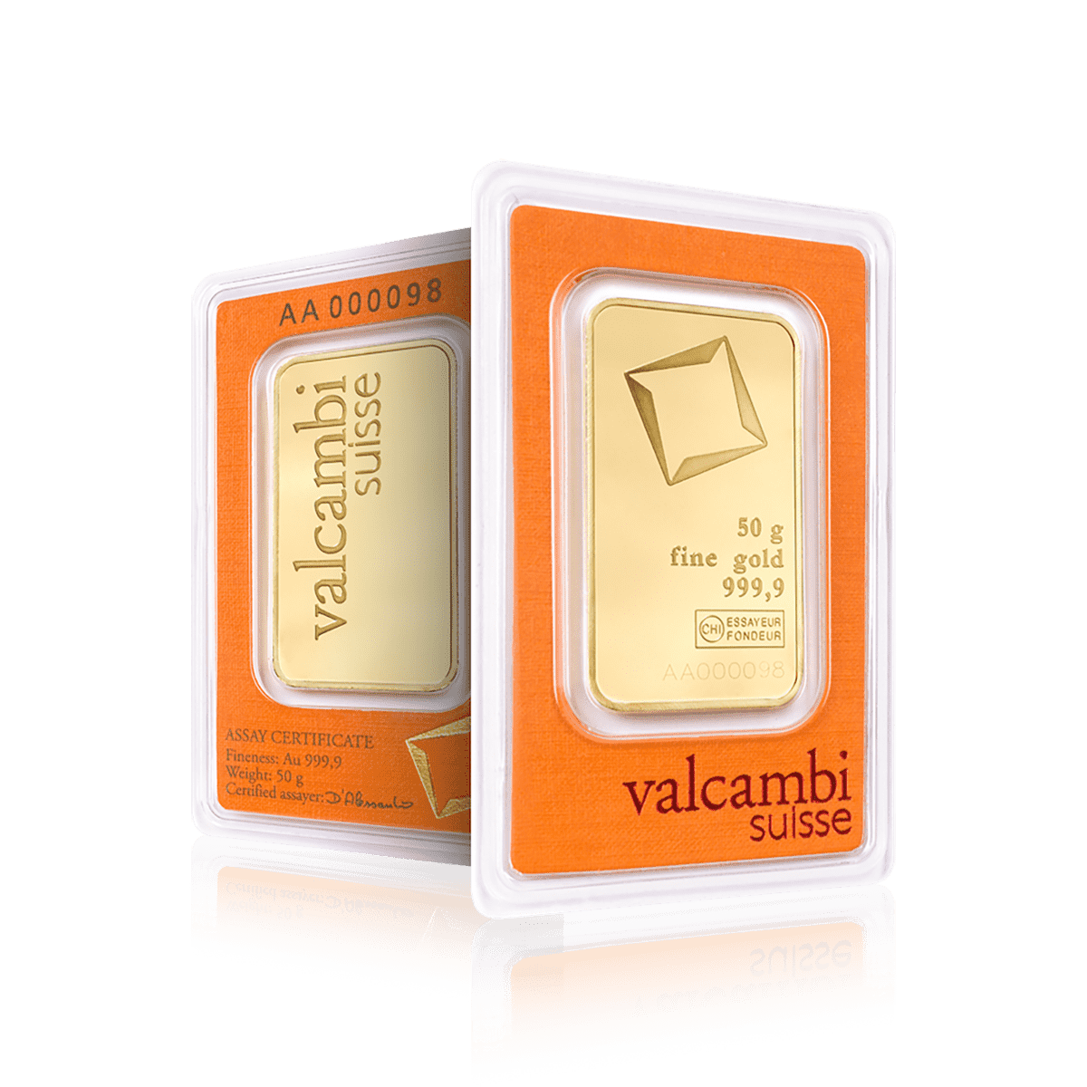 50g Valcambi Investment Gold Bar (999.9)