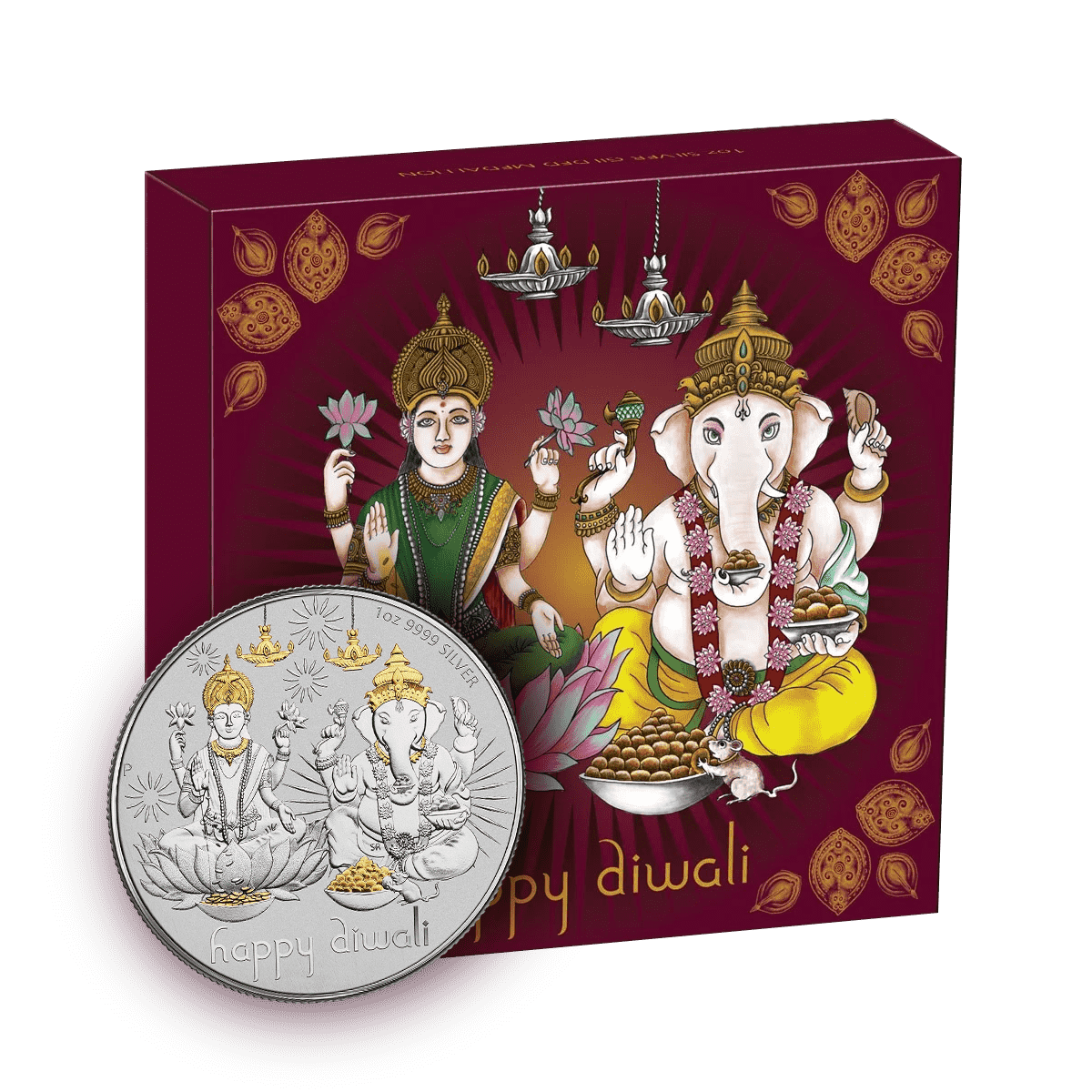 1oz Silver Diwali Edition Laxmi & Ganesh Box Set (2021)