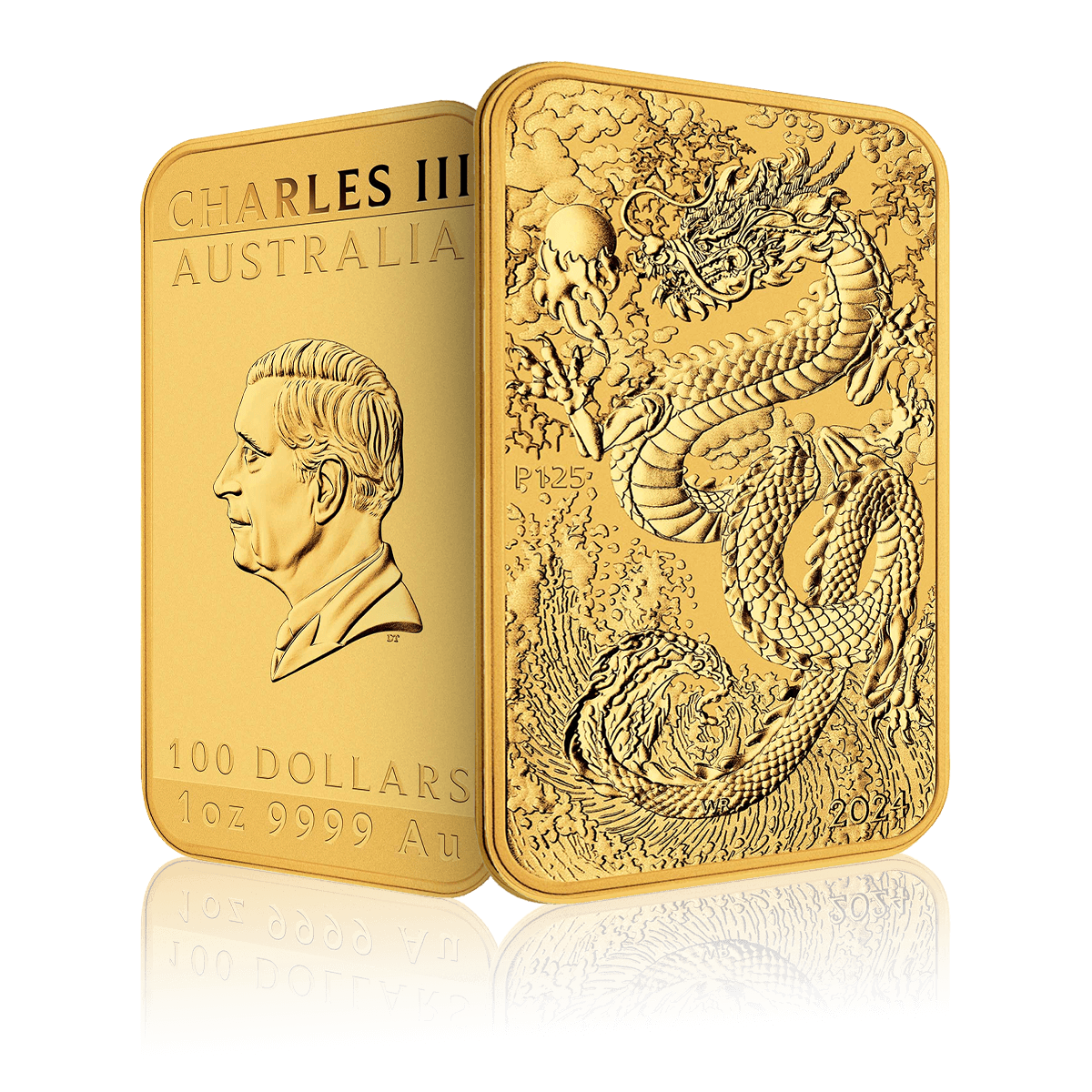 1oz Gold Perth Mint Rectangular Dragon (2024)