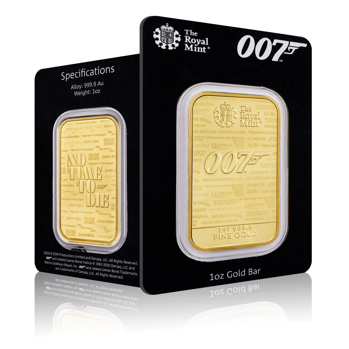 1oz Gold Royal Mint James Bond Bar (No Time to Die)