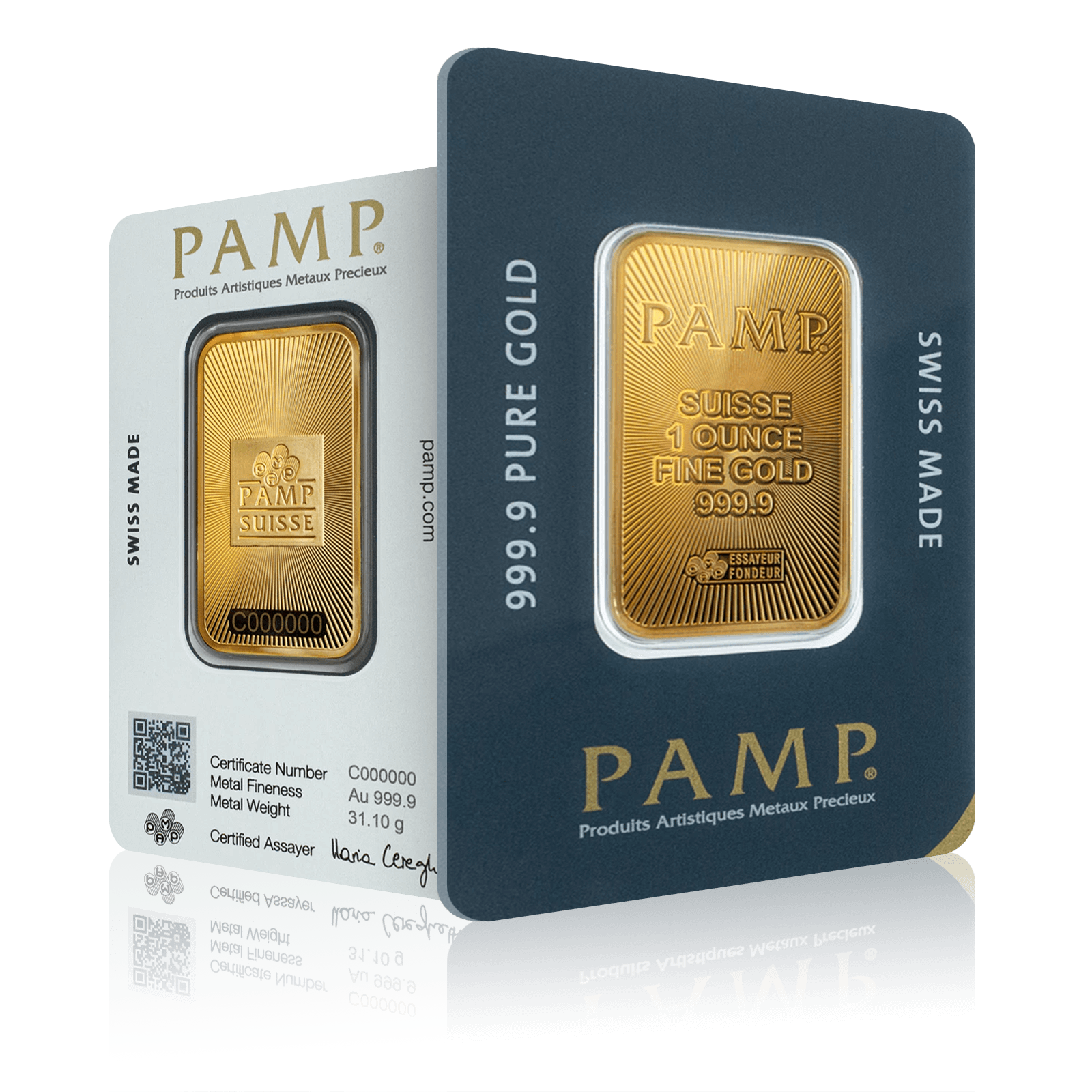 1oz PAMP Investment Gold Bar New Design Gold Bank London
