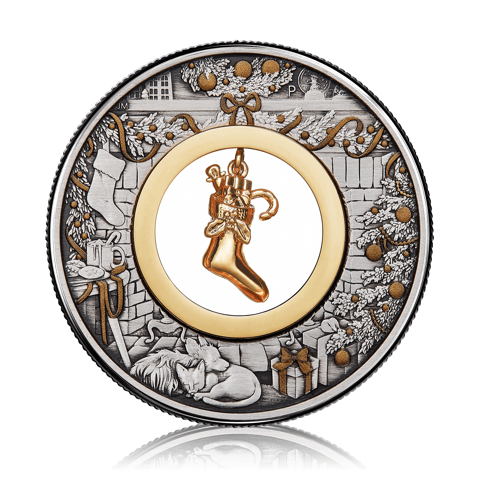 2oz Silver Antique Coloured Coin Night Before Christmas (2023)