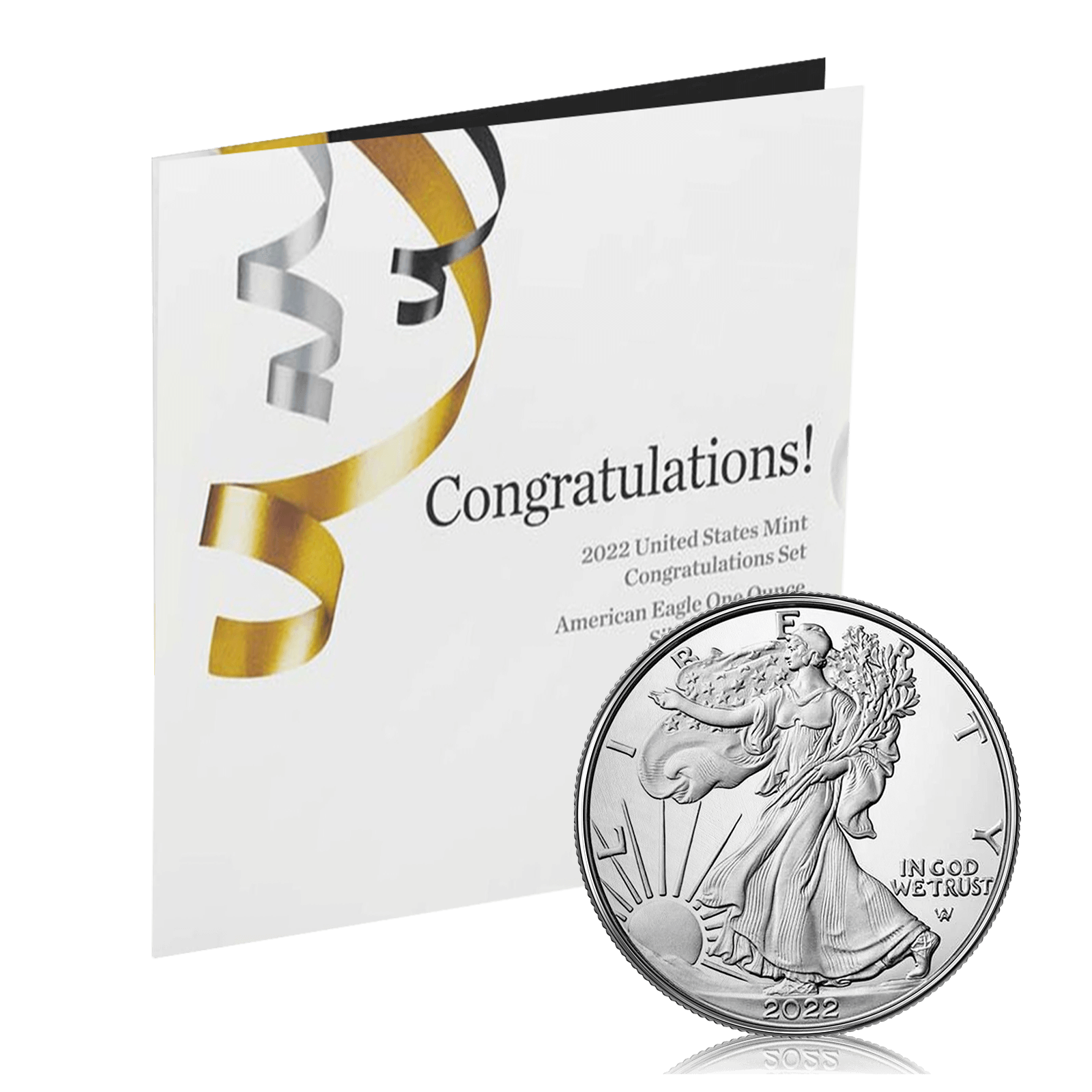 1 Oz Silver Us Mint Congratulations Set with Eagle Proof Coin (2022)
