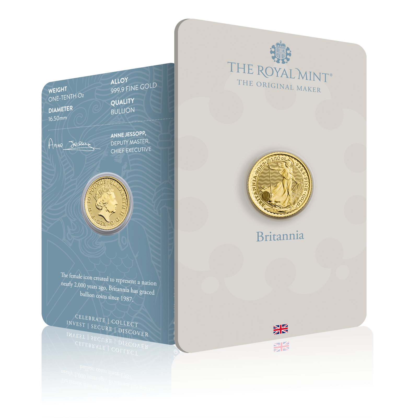 1/10 oz Gold Royal Mint Britannia (2023) In Card