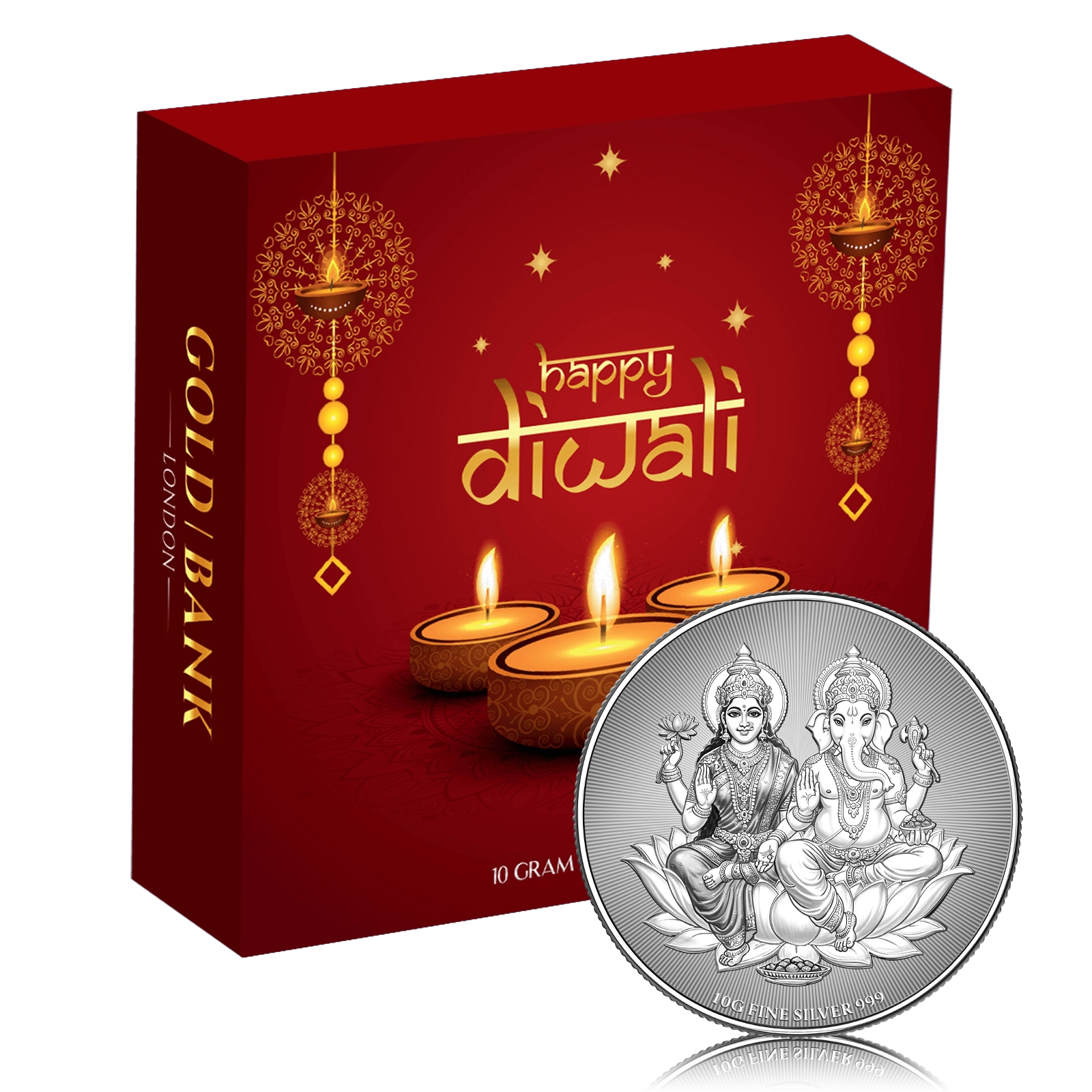 10g Silver Gold Bank Happy Diwali Laxmi & Ganesha (Box Set)