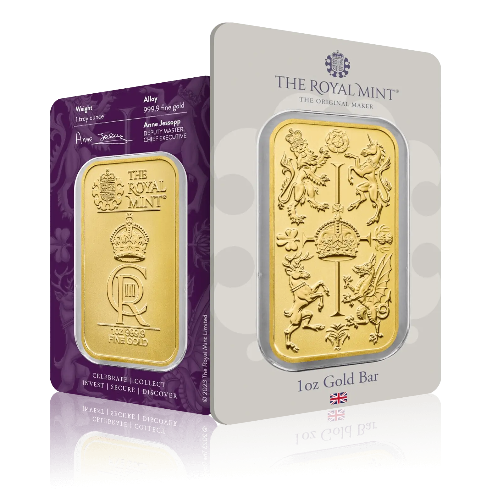 1 Oz Gold Royal Mint Tudor Beast Collection Bar (999.9)