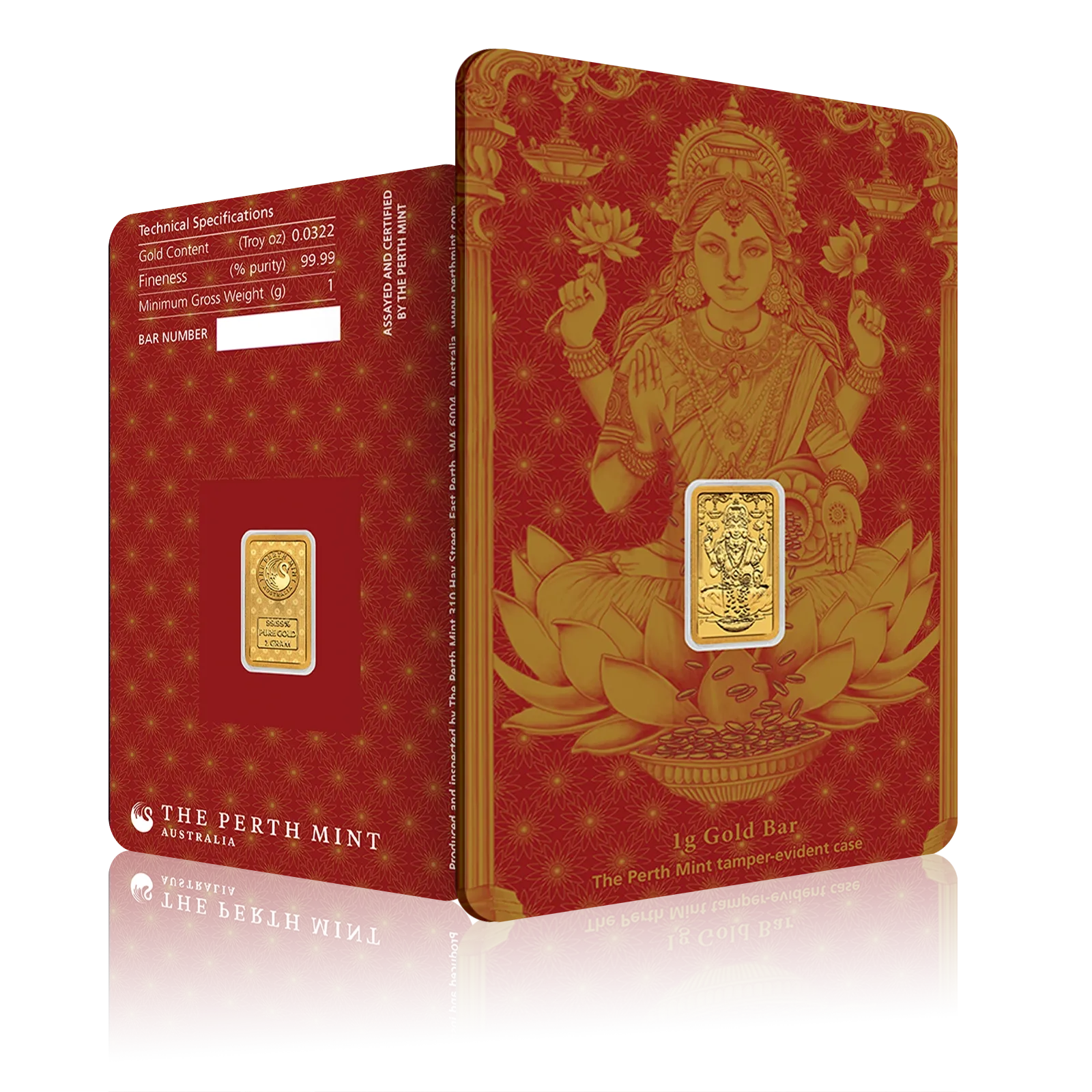 1g Perth Mint Happy Diwali Laxmi Gold Bar (999.9)