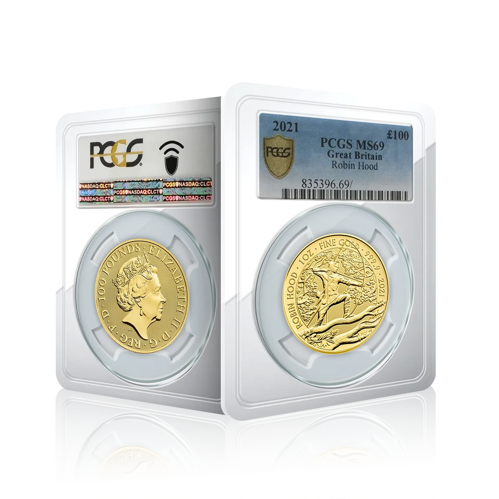1 Oz Gold Royal Mint Robin Hood 2021(MS-69) PCGS Graded