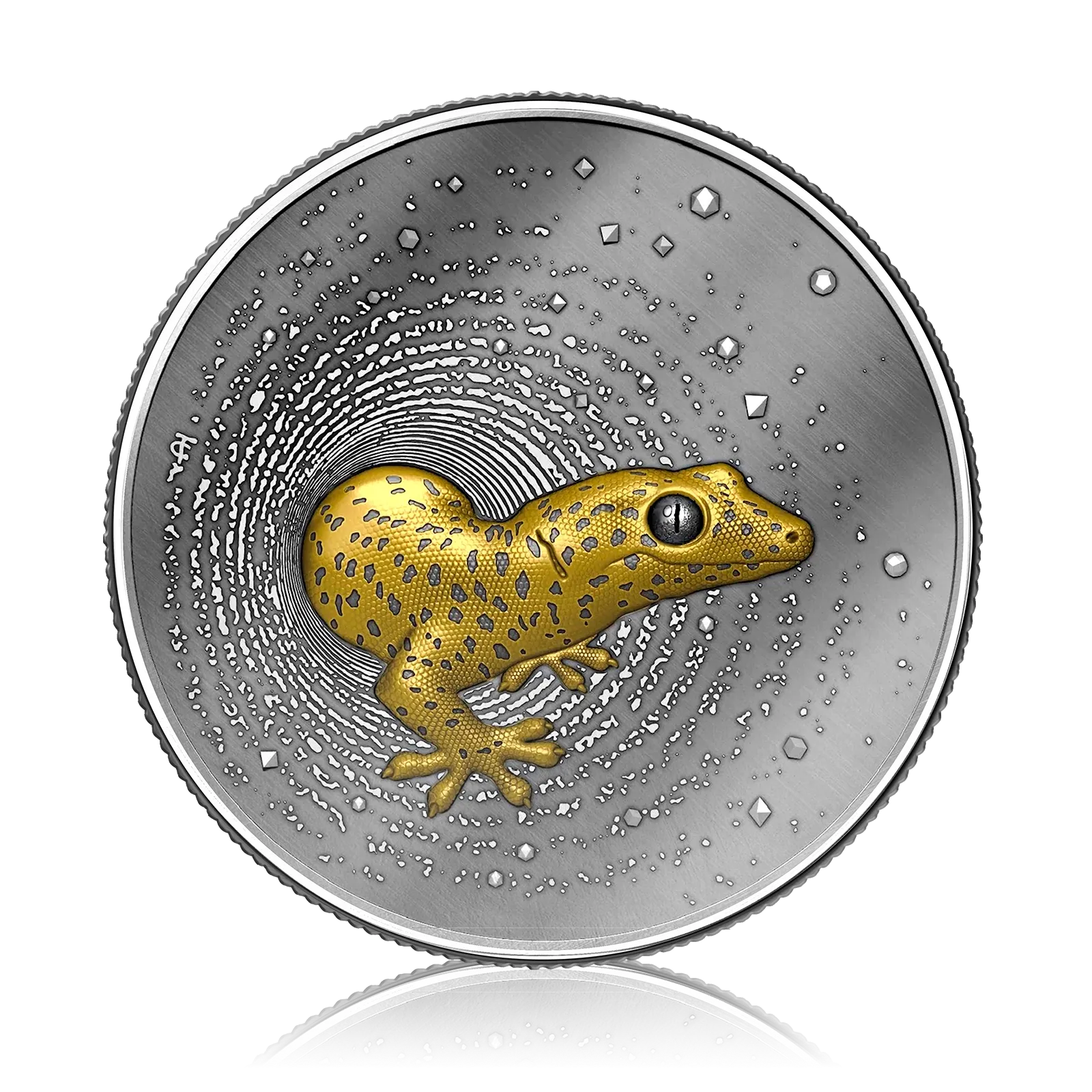 1 oz Silver Gilded Cameroon Gecko (2023)