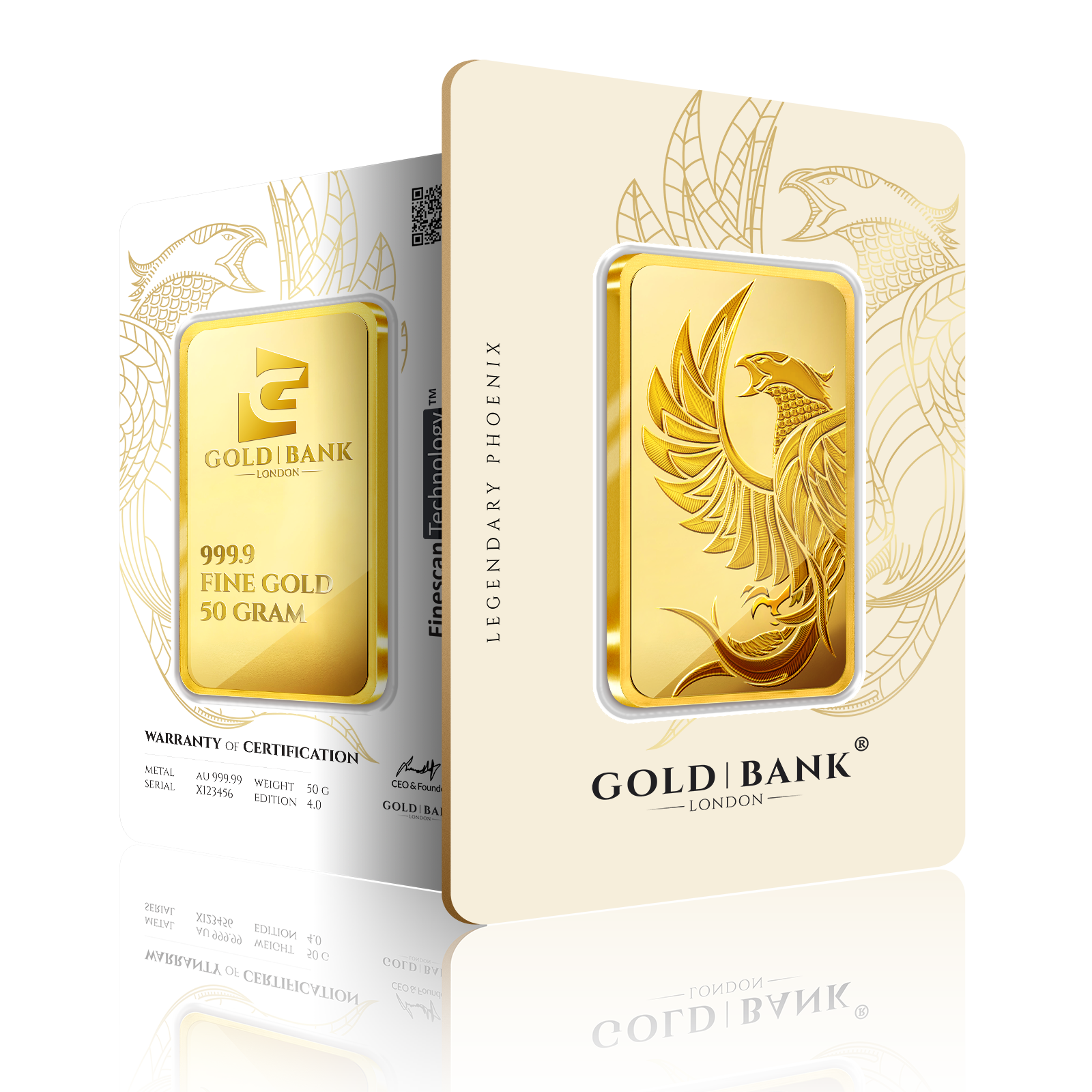 50g Gold Bank Legendary Phoenix Gold Bar (999.9)