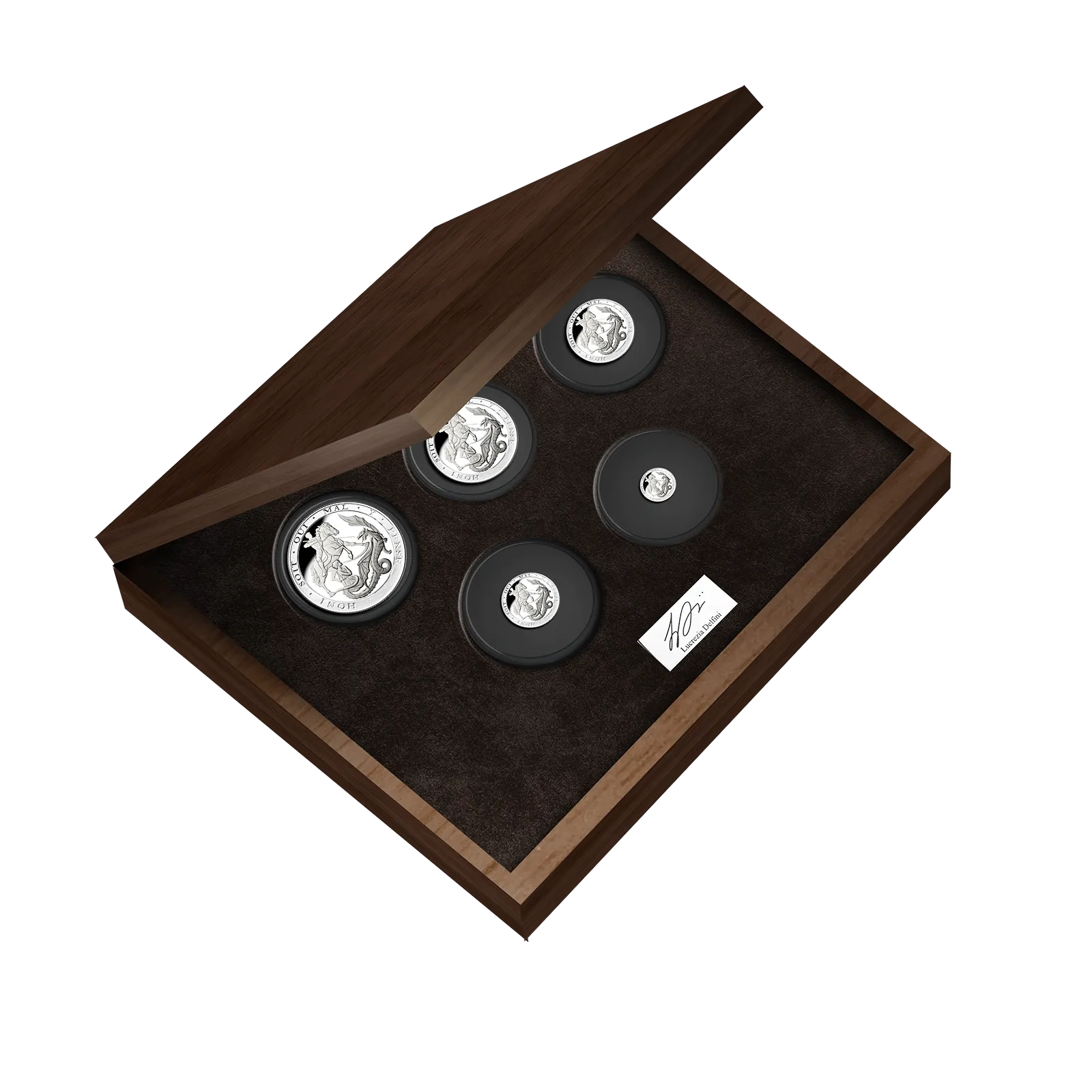 Silver Proof Sovereign Five Coin Set. St George and the Dragon (2022)