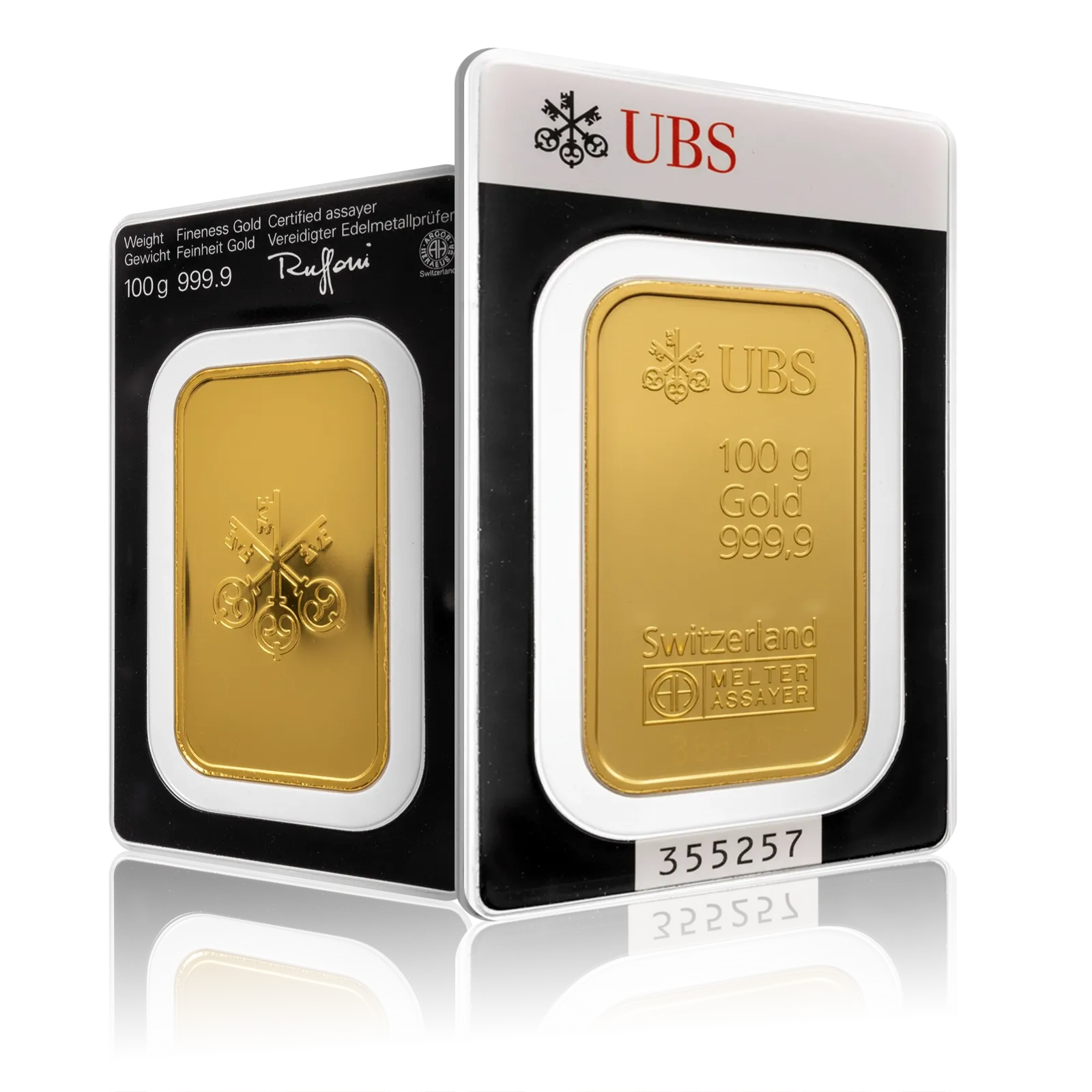 100g UBS Investment Fine Gold Bar (999.9)