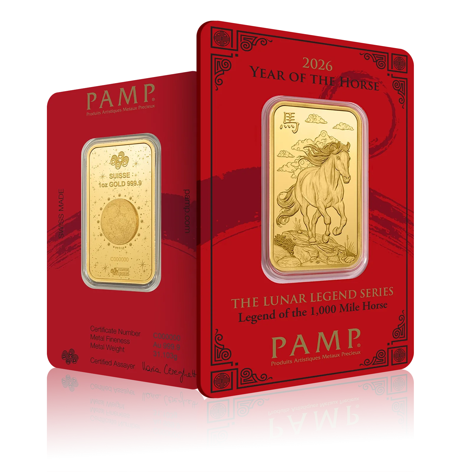 1 Oz Gold PAMP Year of the Horse (2026)