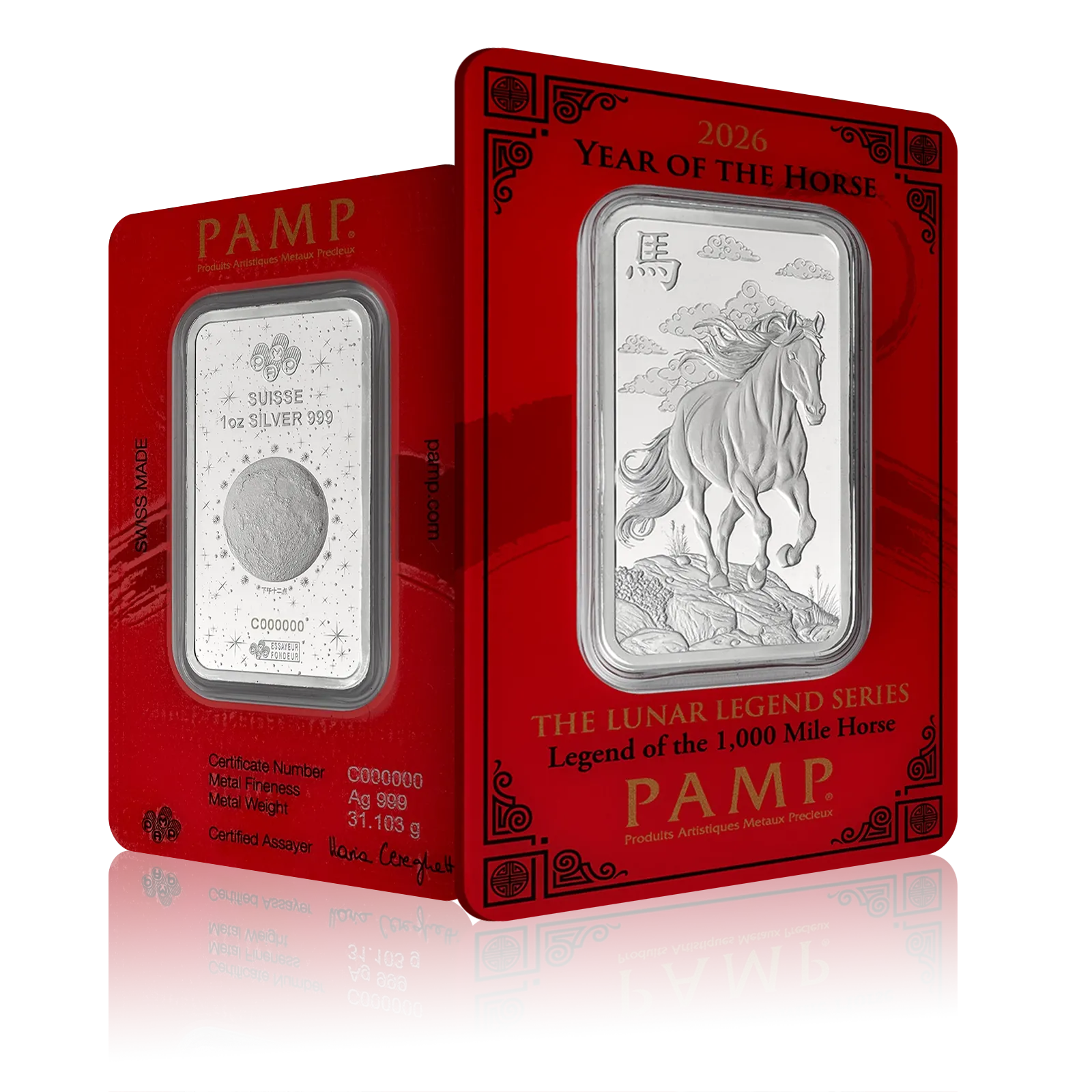 1 Oz Silver PAMP Year of the Horse (2026)