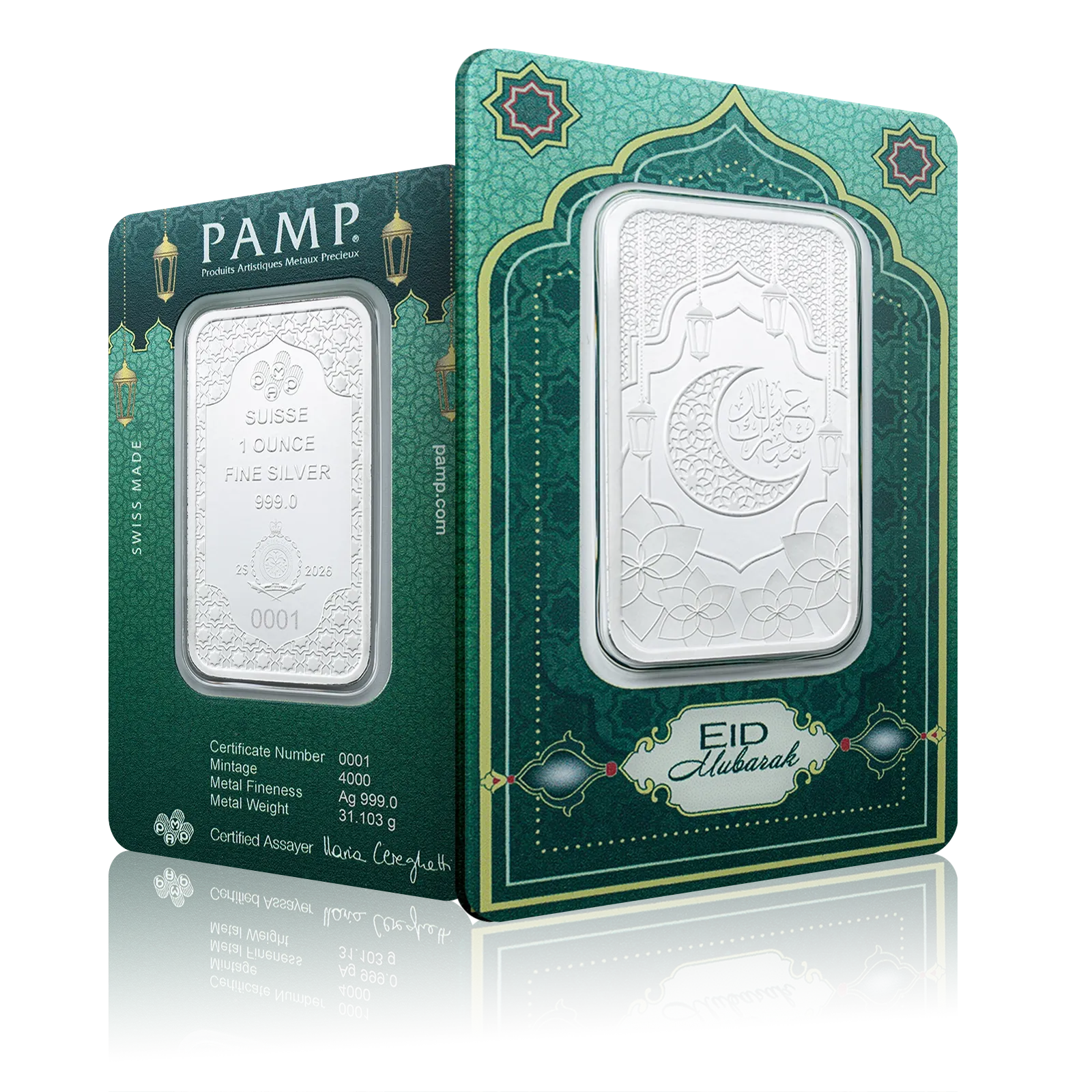 1oz PAMP Eid Mubarak Silver Bar (999)