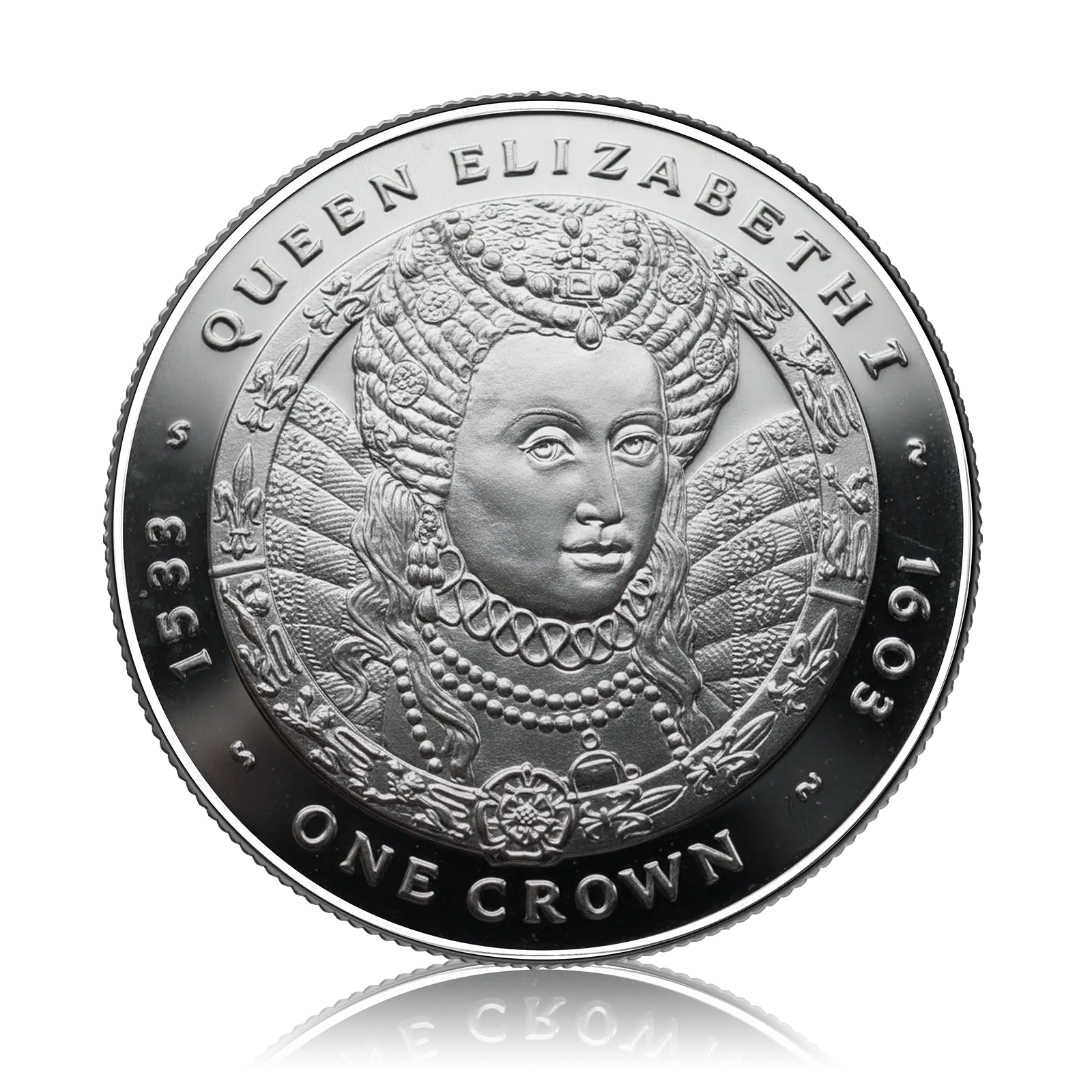 Falkland Islands 1 Crown – Elizabeth II & Elizabeth I Silver Coin