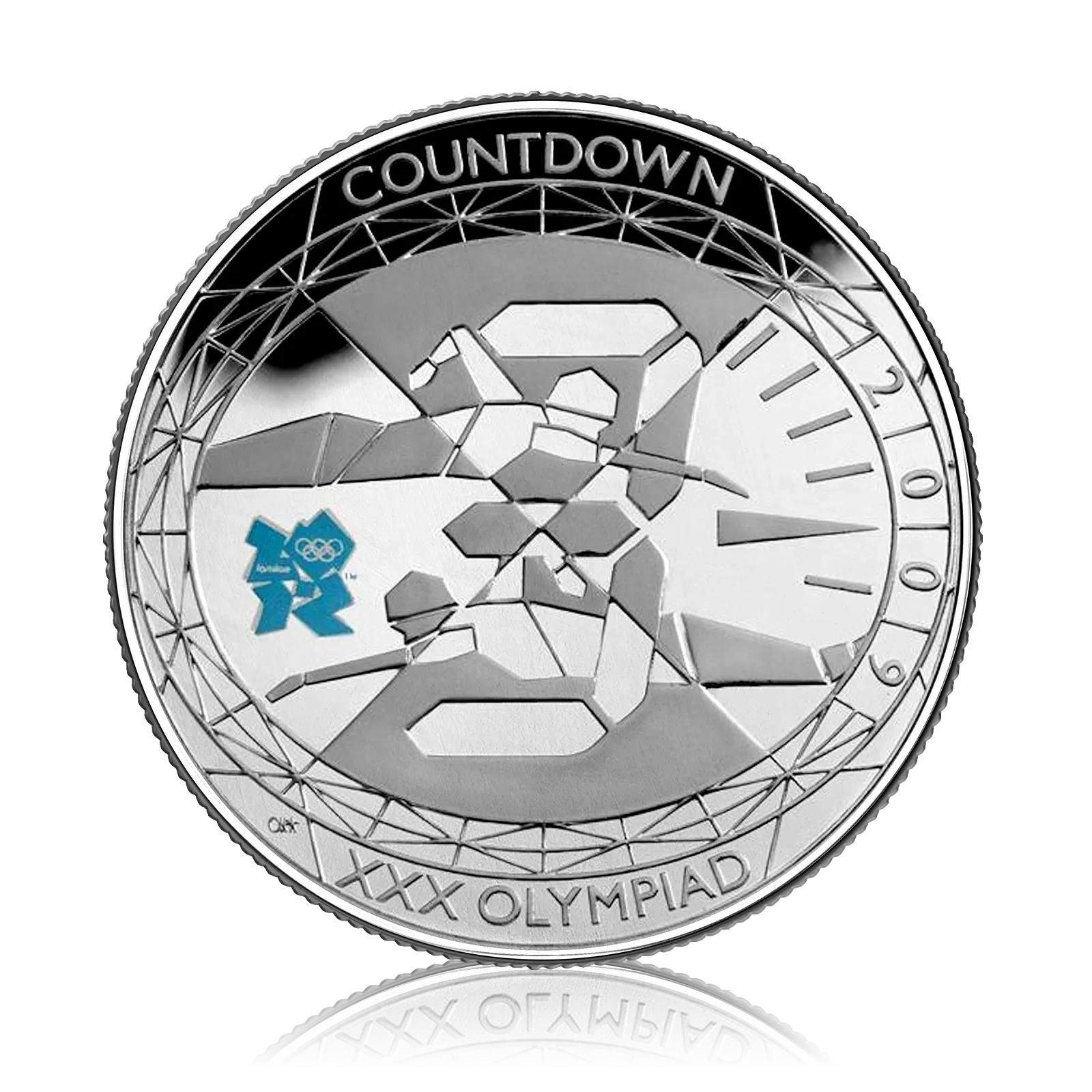 Great Britain 2009 Silver Piedfort Olympic Countdown £5 Coin