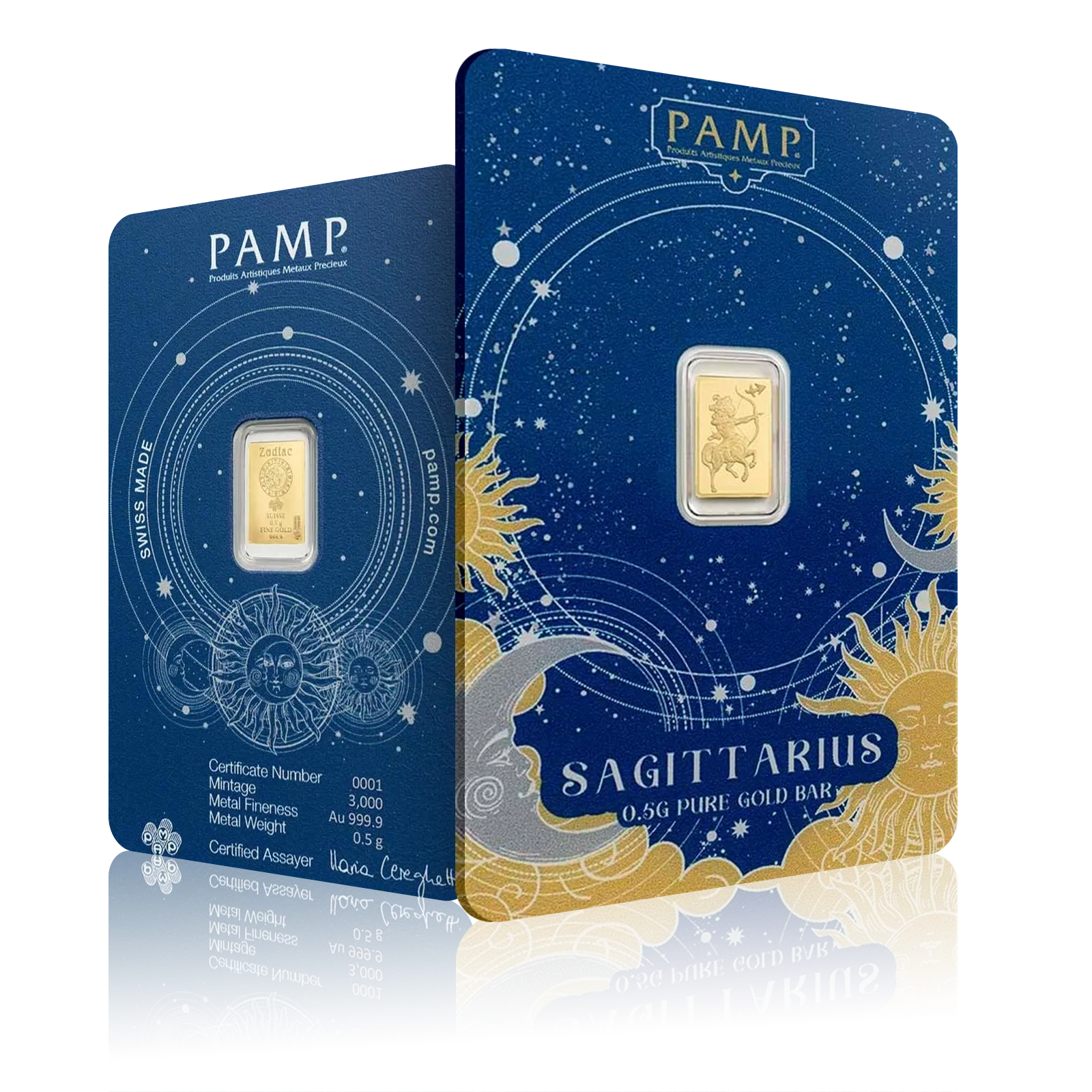 1/2g Gold PAMP Zodiacs Sagittarius Bar (999.9)