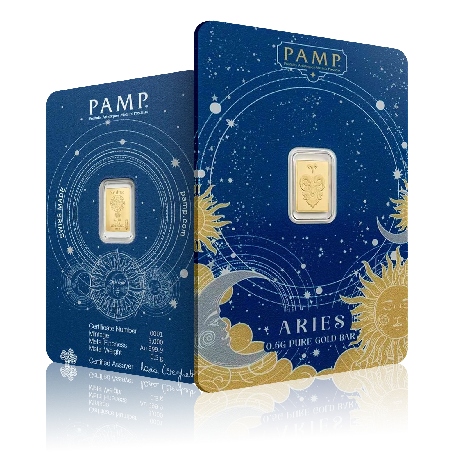 1/2g Gold PAMP Zodiacs Aries Bar (999.9)