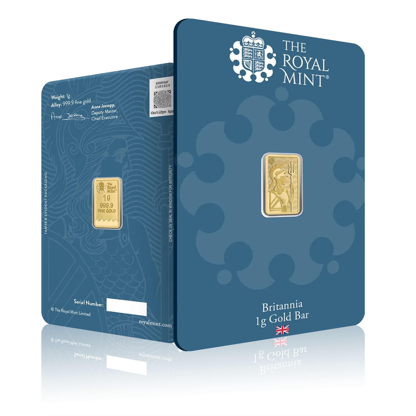 1g Gold Royal Mint Britannia Bar (999.9)