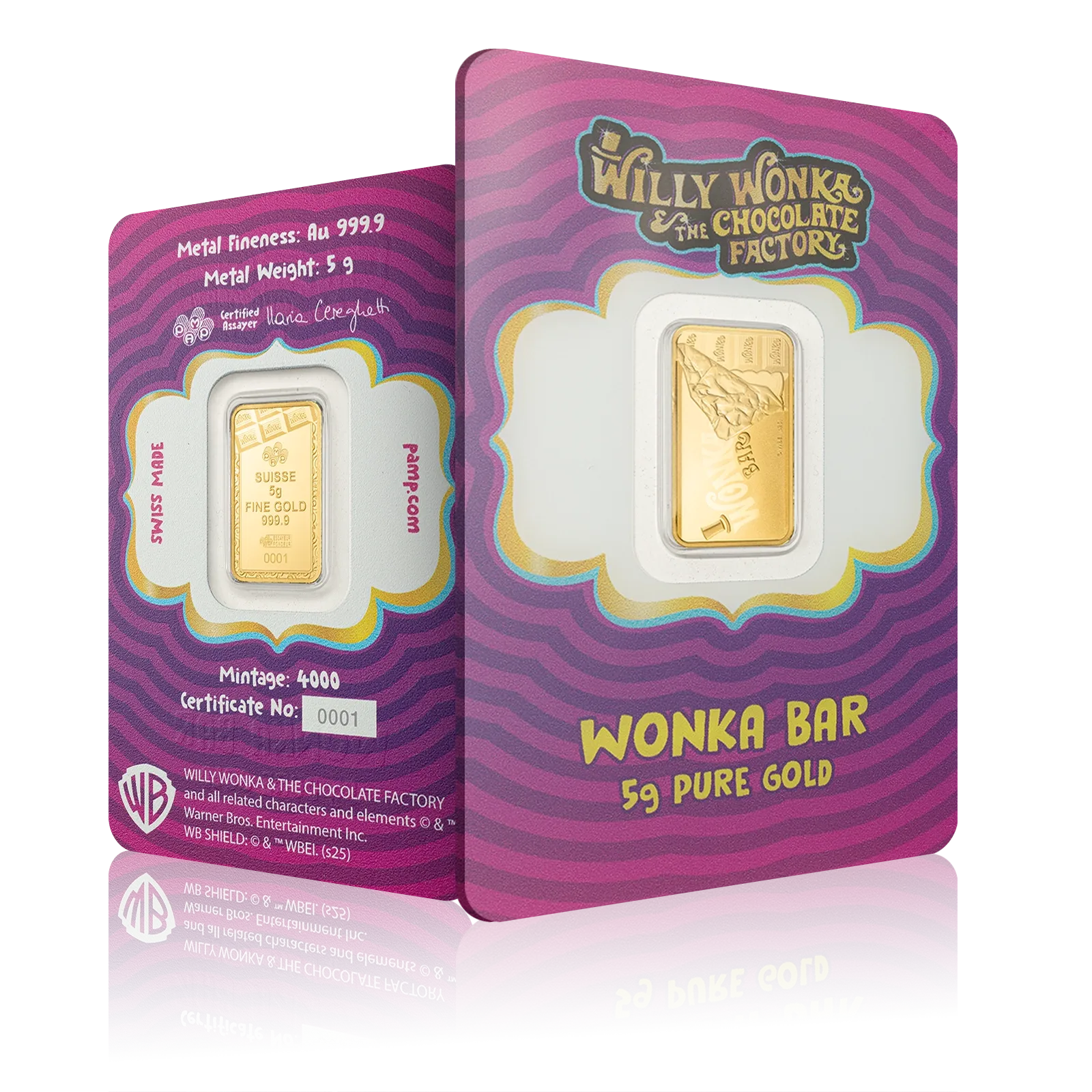 5g Gold  PAMP Willy Wonka The Chocolate Factory Bar