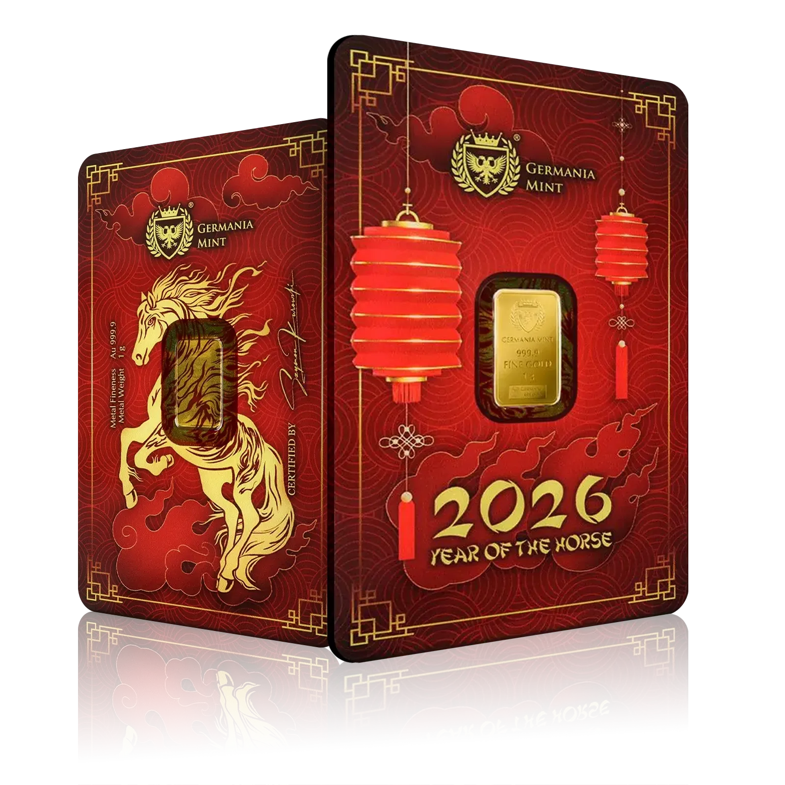 1g Gold Germania Mint Year of the Horse Bar (2026)