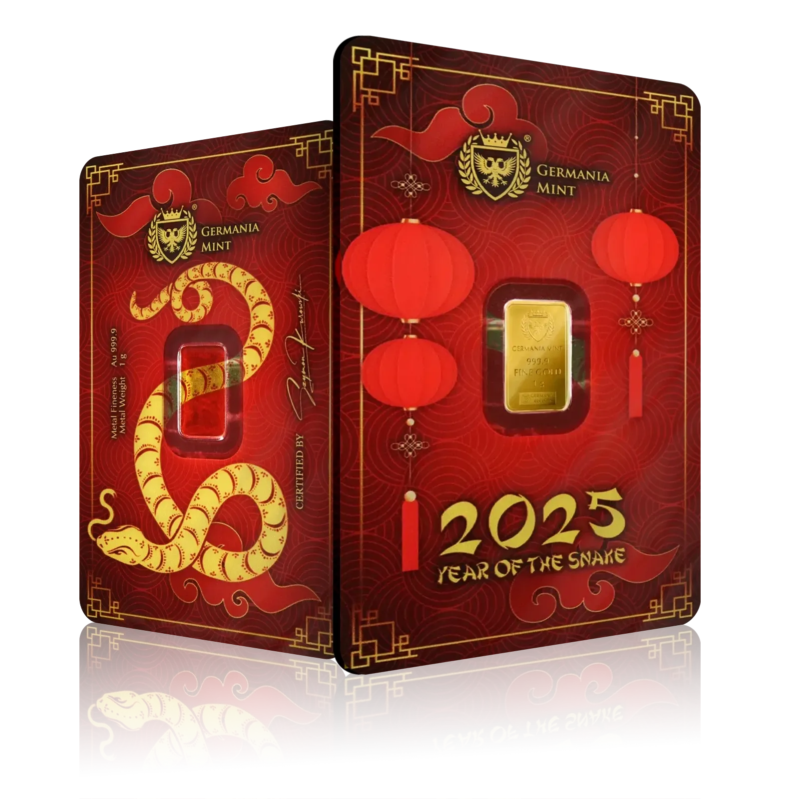 1g Gold Germania Mint Year of the Snake (2025)