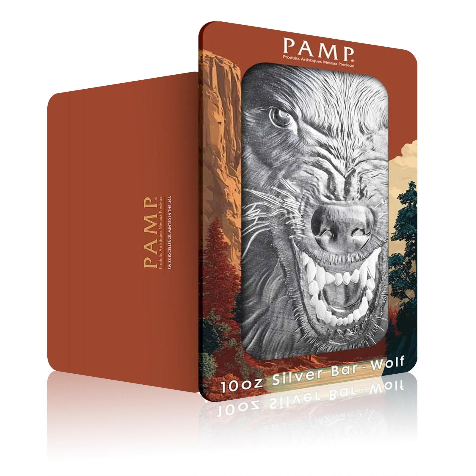 10oz Silver PAMP USA into the Wild Wolf